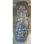 A late 19thC Canton porcelain vase, deco