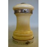 A late Victorian turned ivory pepper mil