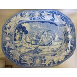 An early 19thC Pearlware oval meat platt