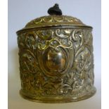 A late Victorian silver oval tea caddy,