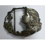 An Edwardian Art Nouveau silver buckle,