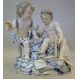 A late 19th/early 20thC Meissen, blue an