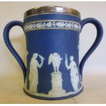 A Wedgwood blue jasper stoneware vase of