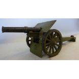 A Marklin diecast model field gun with a