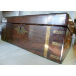 A late Victorian rosewood writing box wi