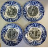 A series of four 19thC French pottery pl