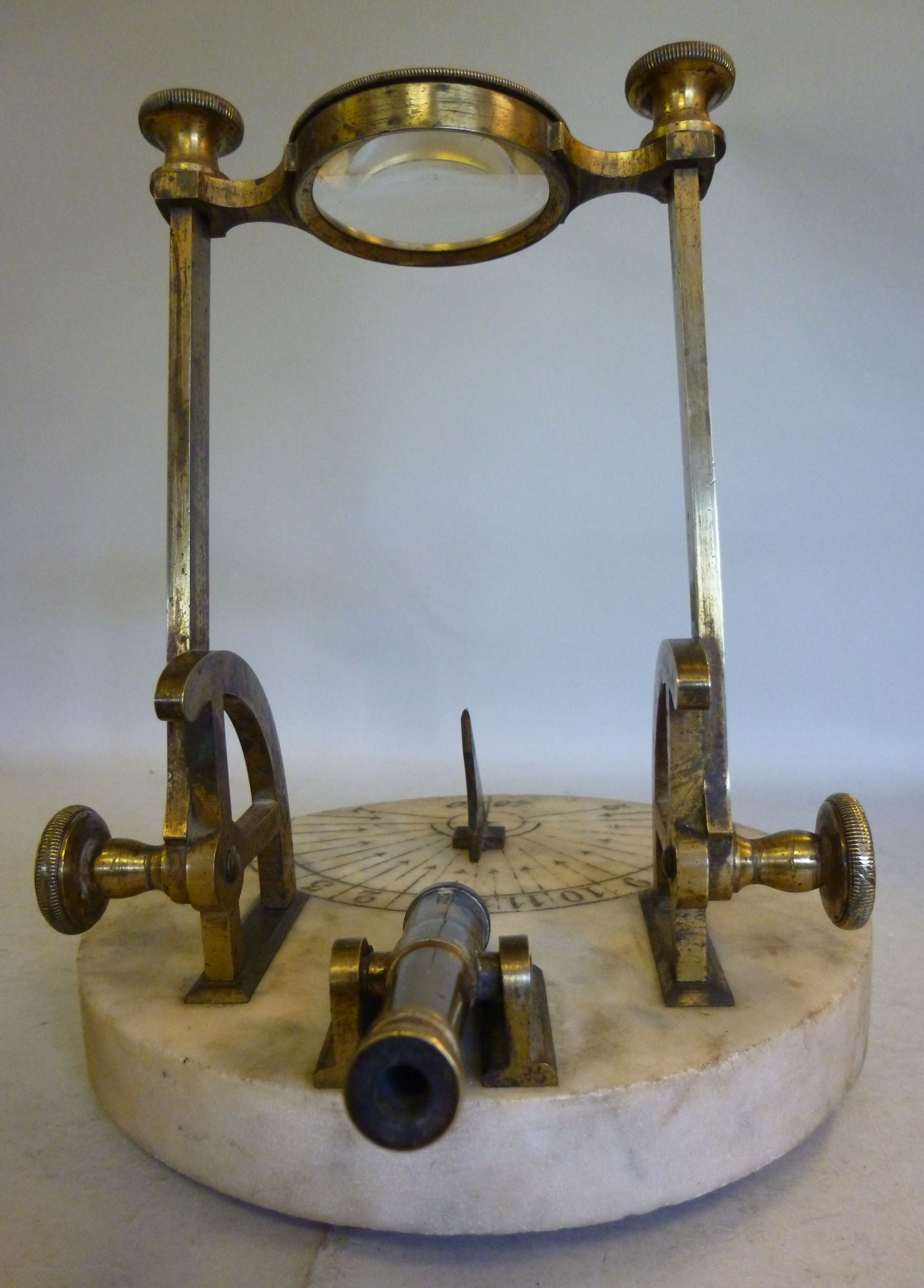 A mid 19thC German cast bronze sundial o - Image 3 of 4