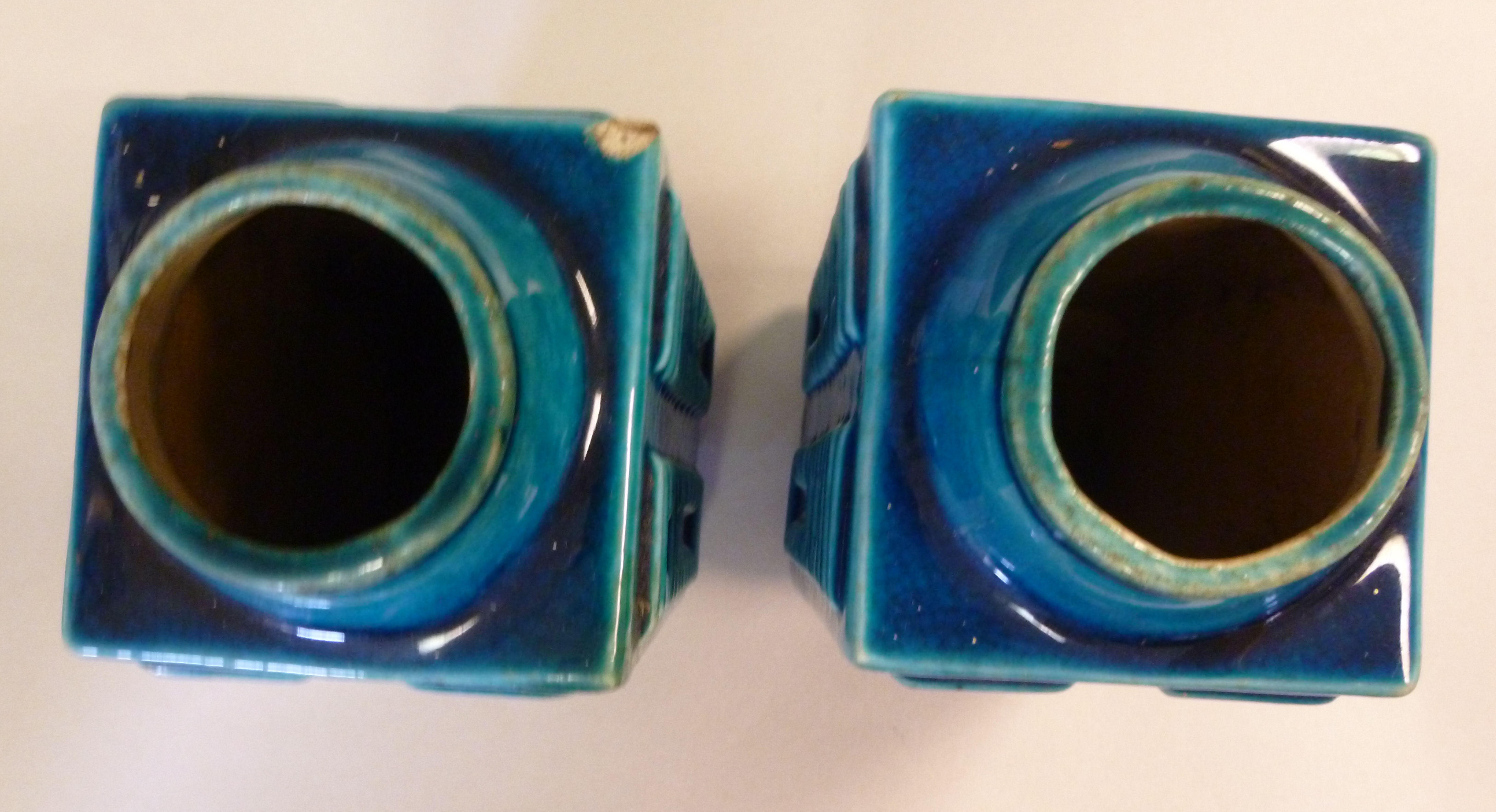 A pair of late 19thC Chinese turquoise g - Image 3 of 4