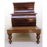 A late Victorian walnut step commode, ha