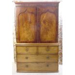 An early Victorian mahogany linen press,