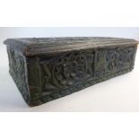 A George I dark green painted oak box, c