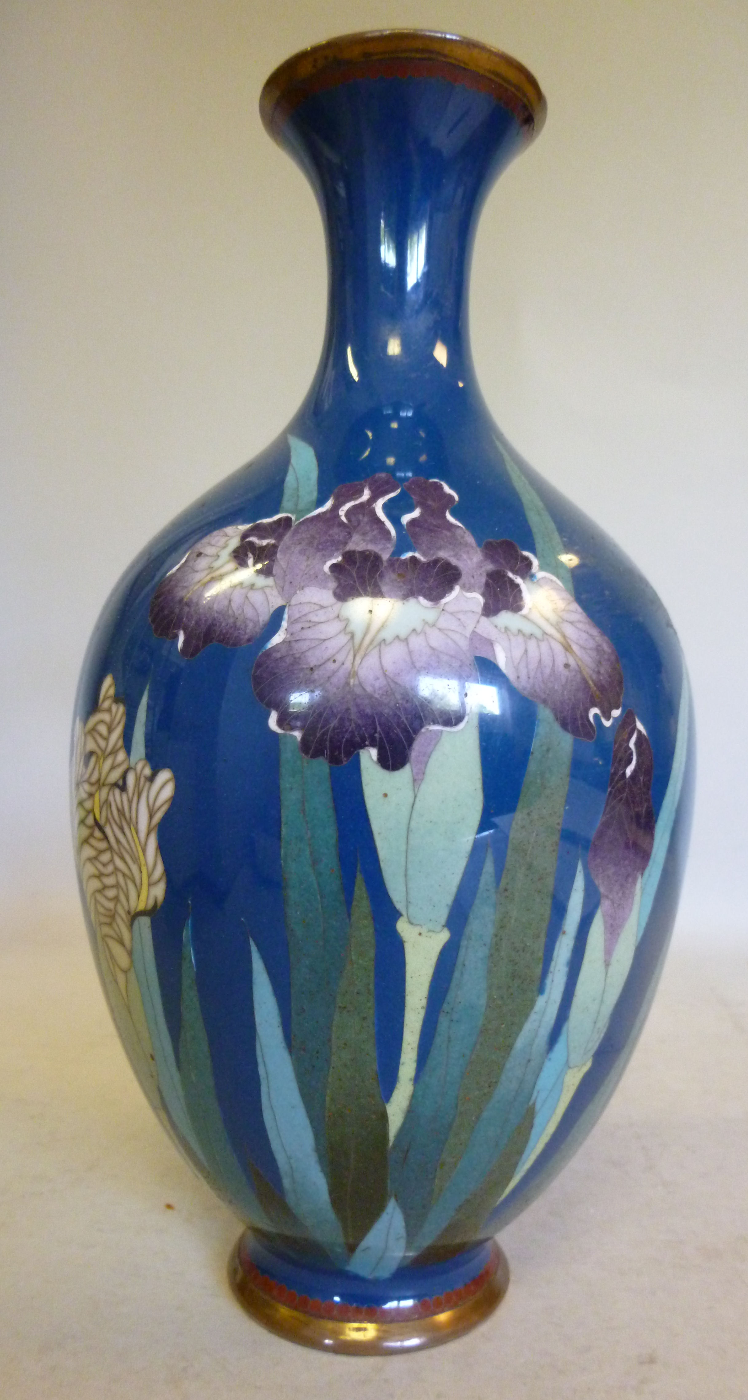 A late 19thC Japanese cloisonne vase of