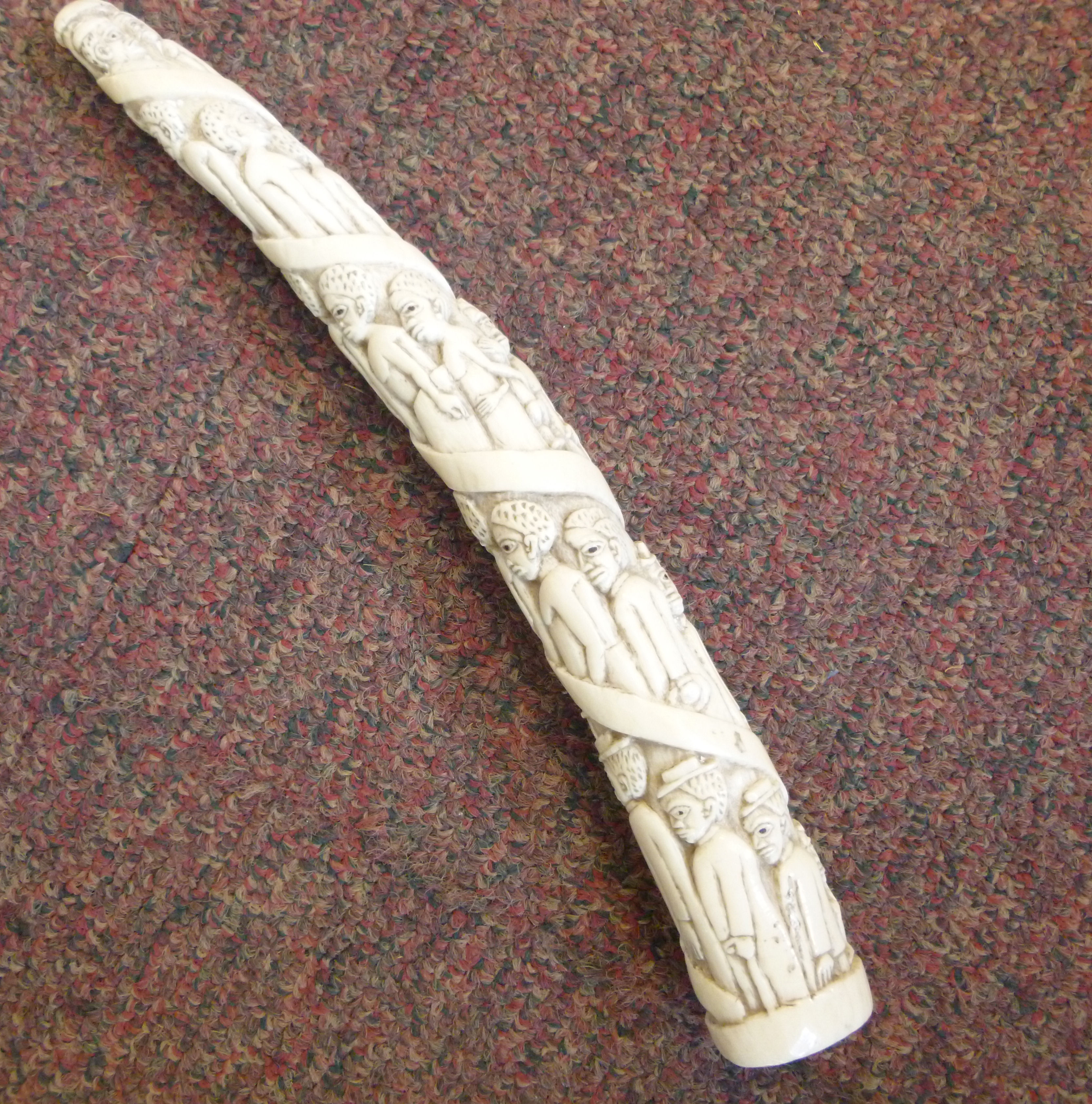 An early 20thC short ivory tusk, carved - Image 2 of 6