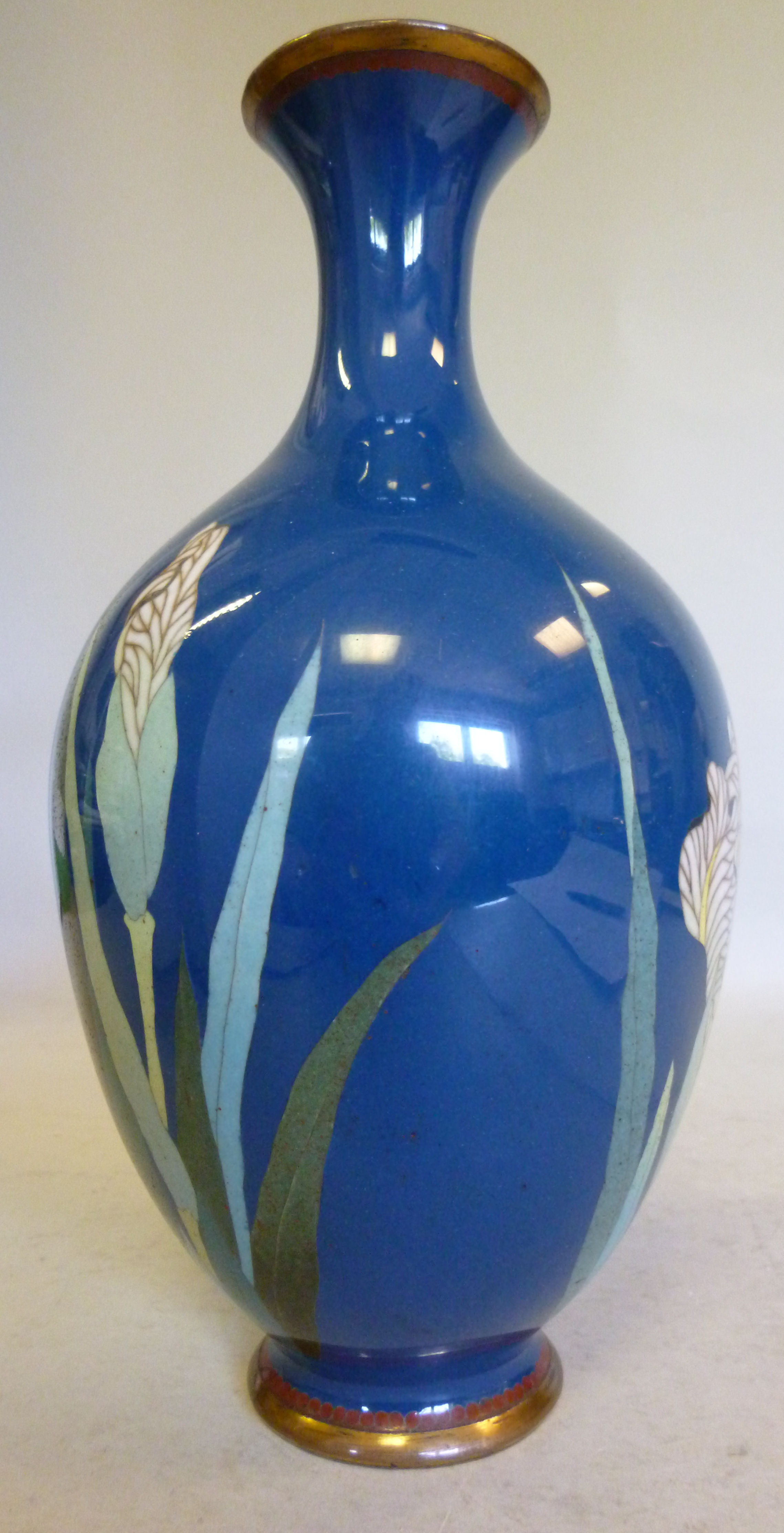 A late 19thC Japanese cloisonne vase of - Image 2 of 5