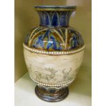 A Doulton Lambeth stoneware vase of ovoi