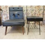 A 1960s chair, having a square back and