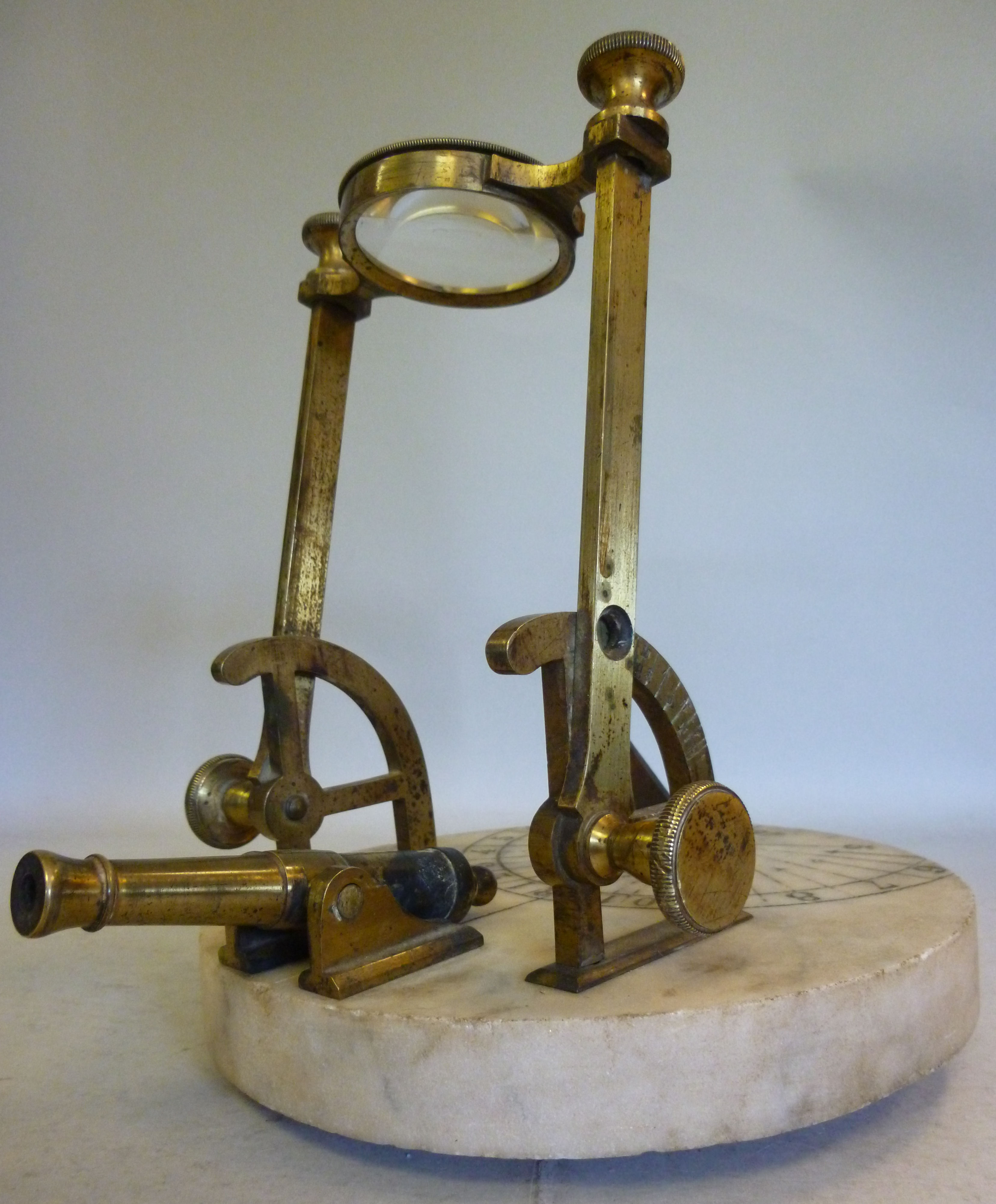 A mid 19thC German cast bronze sundial o