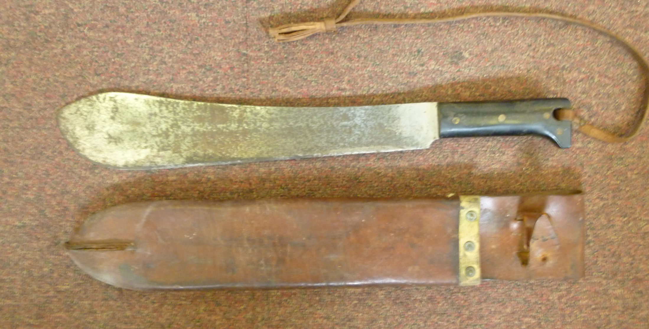 A WWII Canadian tank machete with an ebo