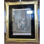 A late 19thC gilded gesso picture frame,