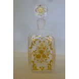 A late 19thC clear glass scent bottle of