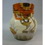 A Clarice Cliff Bizarre china vase of sq