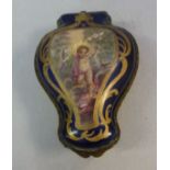 A late 19thC Continental enamelled blue