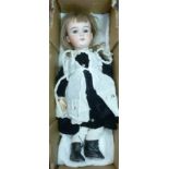 An Armand Marseille bisque head doll, ha