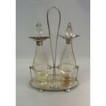 An Edwardian silver oil bottle cruet, ha