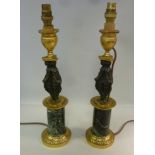 A pair of modern cast and patinated bron