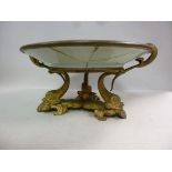 A late 19thC gilt metal framed tazza, se