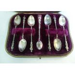 A late Victorian set of six silver apost