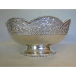 An Indian silver coloured metal bowl, ha