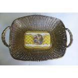 A late 19thC gilded metal basketweave de