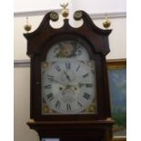 An early 19thC oak longcase clock, the h