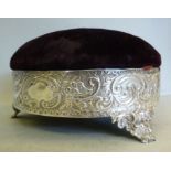 A late Victorian silver and aubergine co