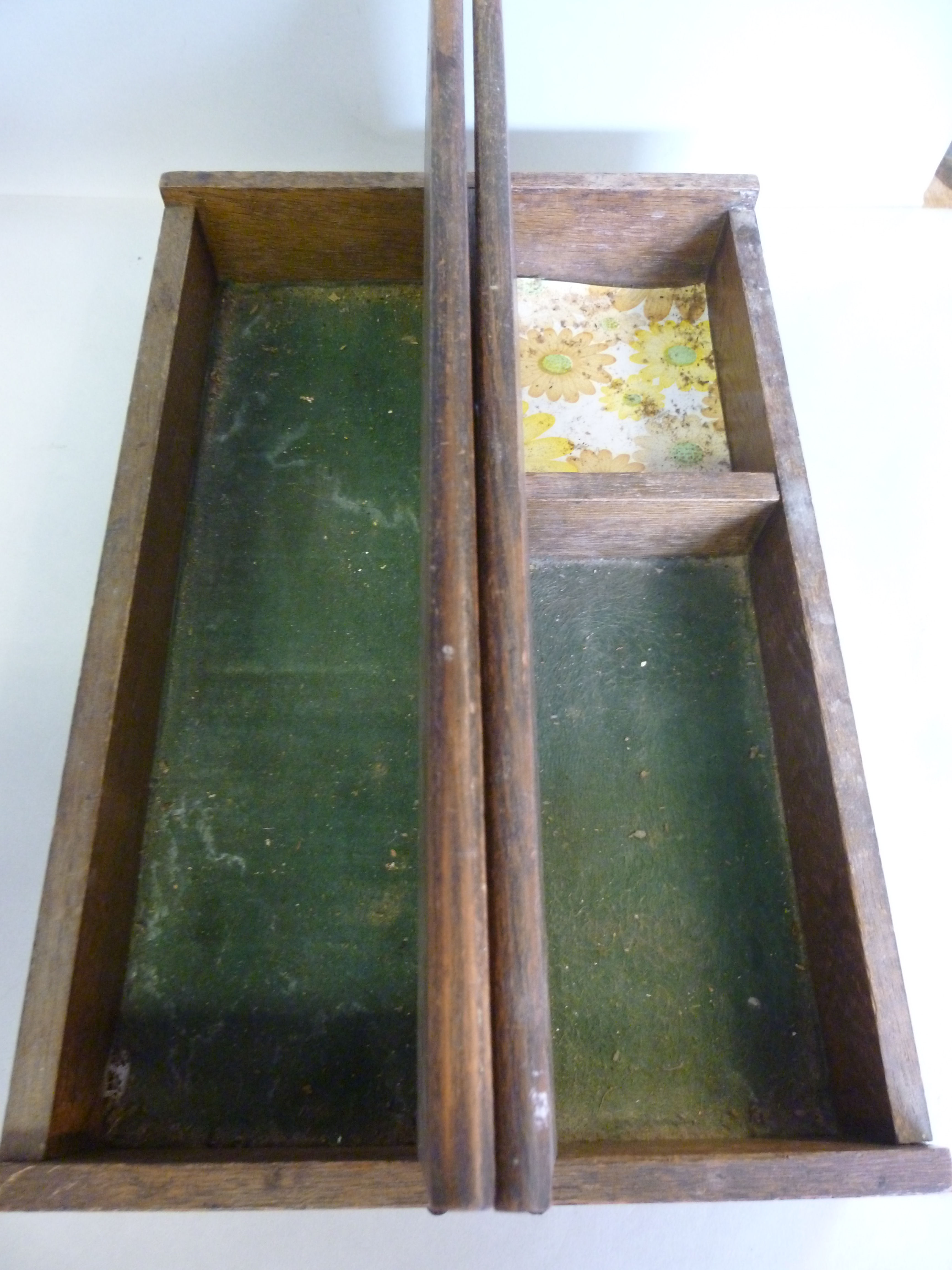 A late 19thC oak cutlery box, the two ri - Image 3 of 3