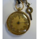 An 18ct gold cased pocket watch, having