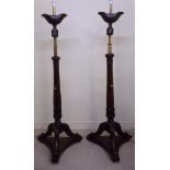 A pair of William IV mahogany lamp stand
