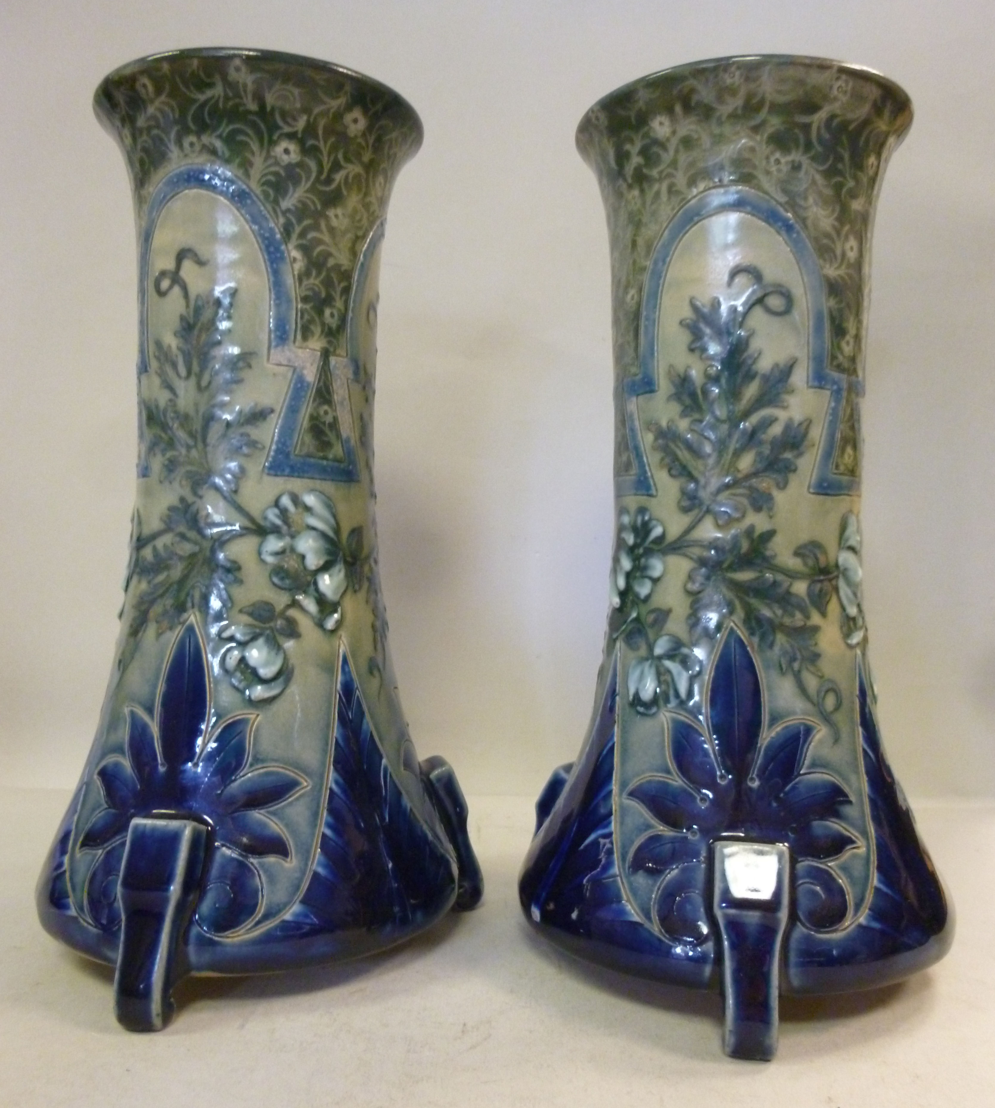 A pair of late Victorian Doulton Lambeth - Image 2 of 8