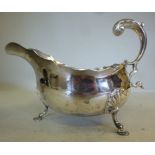 A late Victorian silver sauce boat, havi