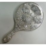 An Asian silver coloured metal backed ha