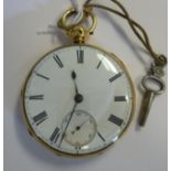 An 18ct gold cased pocket watch, having