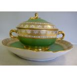 A late 18thC French apple green glazed a