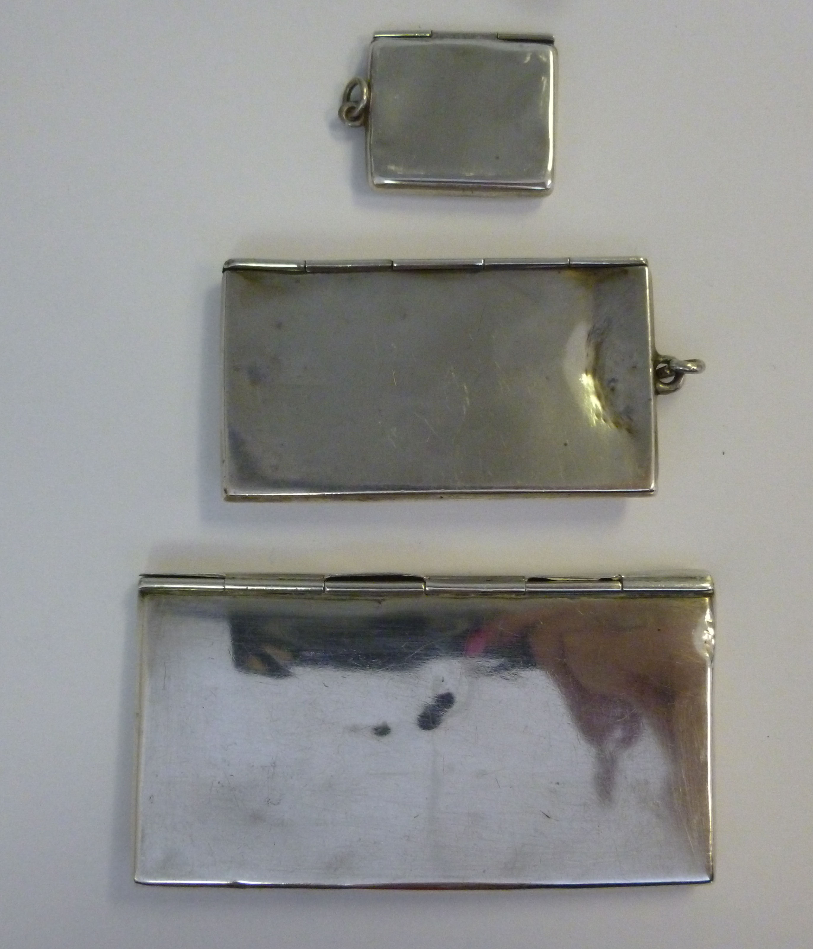 Three similar, early 20thC silver, envel - Image 3 of 3