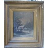 W Stone - a winter woodland scene with a