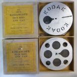 Two 400ft. Kodascope film reels, in cans