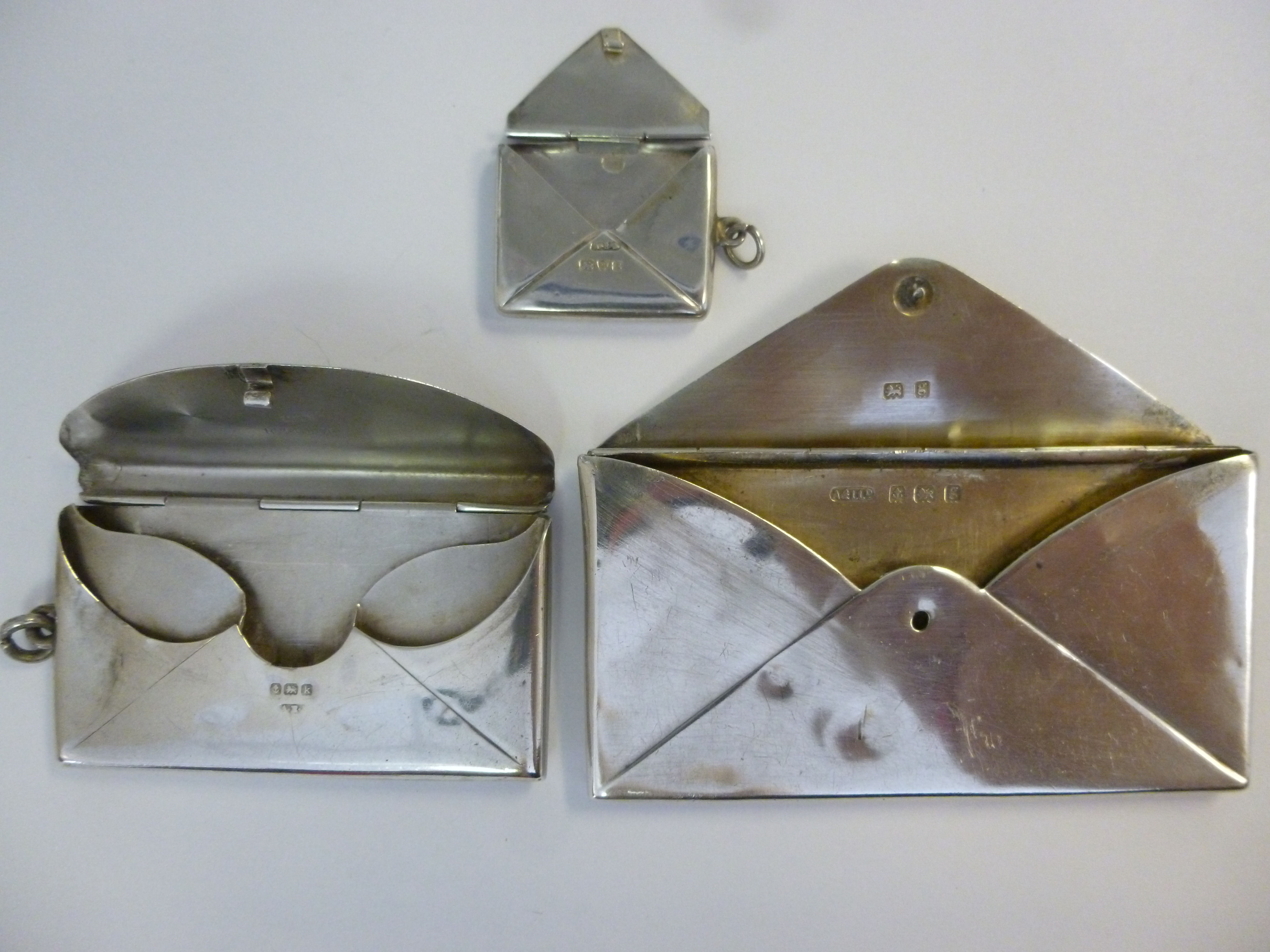 Three similar, early 20thC silver, envel - Image 2 of 3