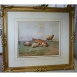 TS Cooper - a cow and sheep in a landsca
