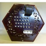 A Lachenal, forty-eight key concertina,