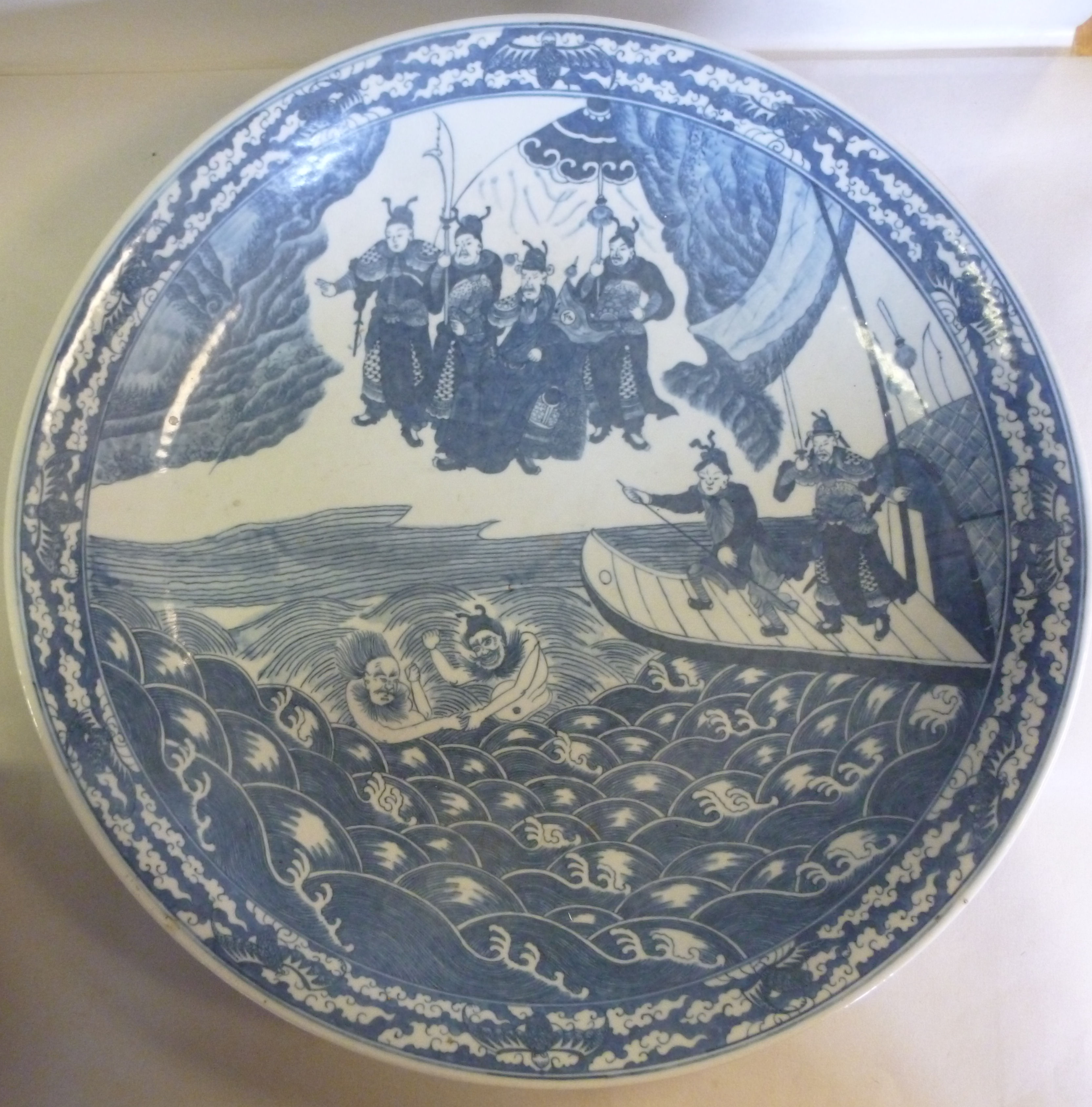 A late 19thC Chinese porcelain charger,